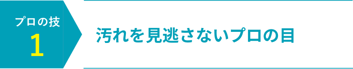 汚れを見逃さないプロの目