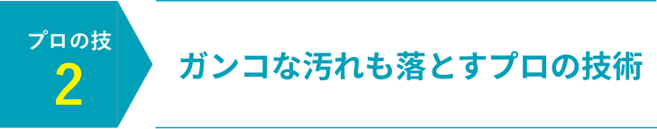 ガンコな汚れも落とすプロの技術